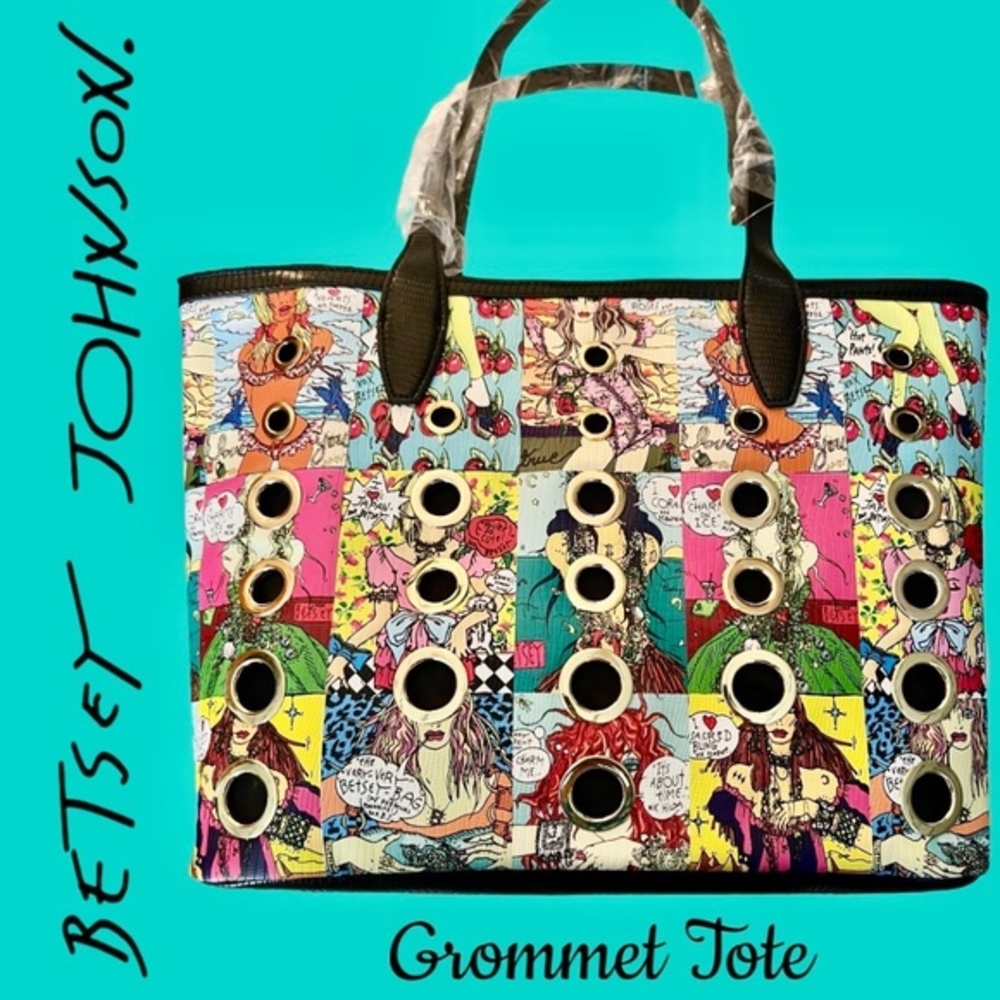 RARE BETSEY JOHNSON Grommet Tote Bag  NWT